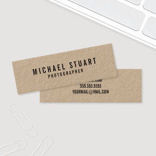 Professional Bold Text Kraft Paper Mini Business Card