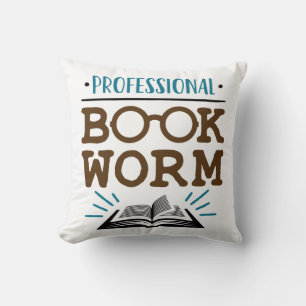 Professional Bookworm Avid Book Reader Cushion