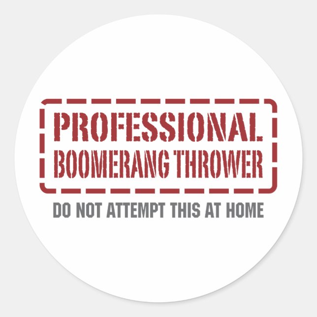 Professional Boomerang Thrower Classic Round Sticker (Front)