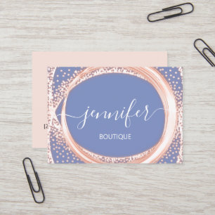 Professional Boutique Makeup Beauty Pink Blue Business Card