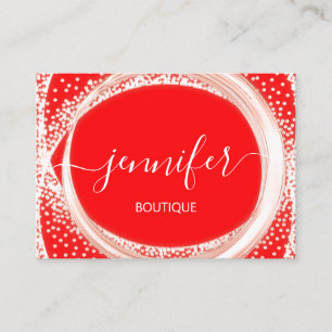 Professional Boutique Makeup Beauty Red Bright Business Card