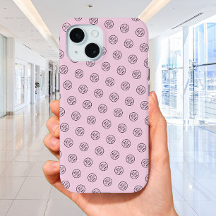 Professional Brand Pattern Logo Modern Pink iPhone 15 Case