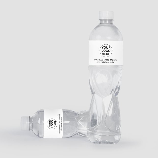 Professional Branded Business Logo Black & White  Water Bottle Label (Creator Uploaded)