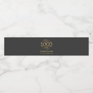 Professional Branded Grey Company Business Logo Water Bottle Label