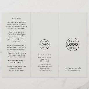 Professional Branded Grey Trifold Brochure