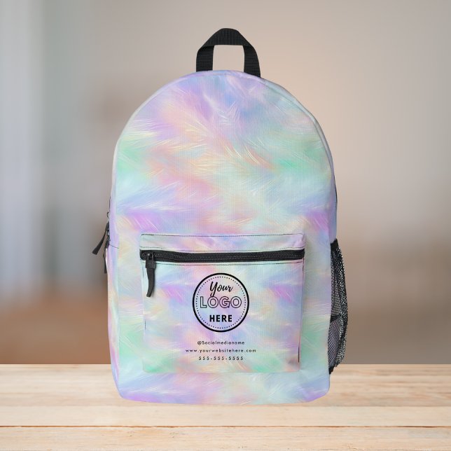 Professional Branding Logo Iridescent Opal Stylish Printed Backpack (Creator Uploaded)