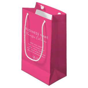Professional Branding Minimal Script Hot Pink Small Gift Bag