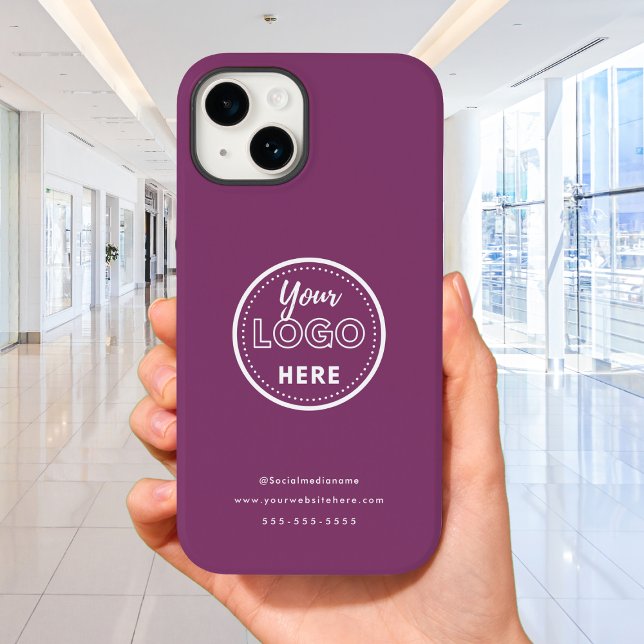 Professional Branding Minimalist Berry Purple Logo Case-Mate iPhone Case (Creator Uploaded)