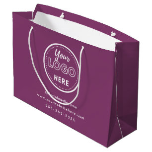 Professional Branding Minimalist Berry Purple Logo Large Gift Bag