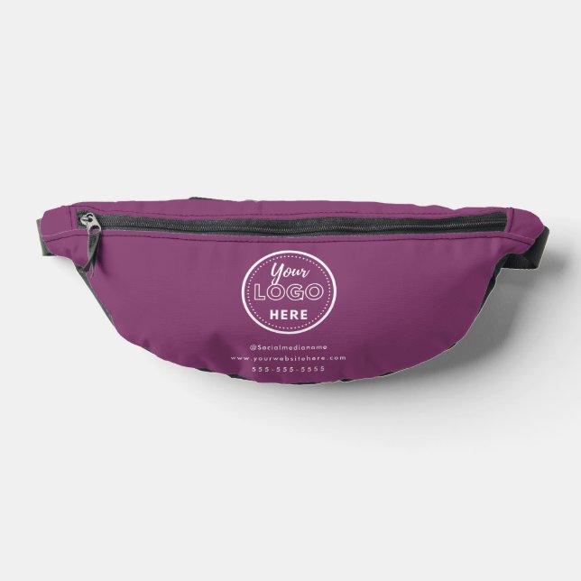 Professional Branding Minimalist Logo Berry Purple Bum Bags (Lay Down)