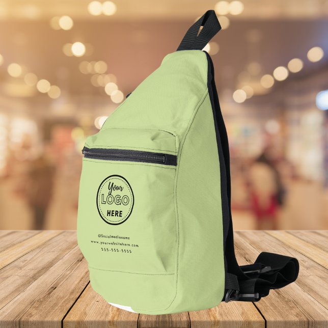 Professional Branding Minimalist Logo Lime Green Sling Bag (Creator Uploaded)