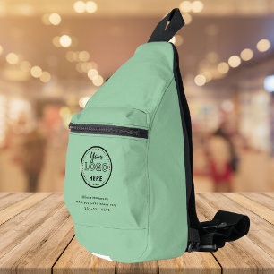 Professional Branding Minimalist Logo Mint Green Sling Bag