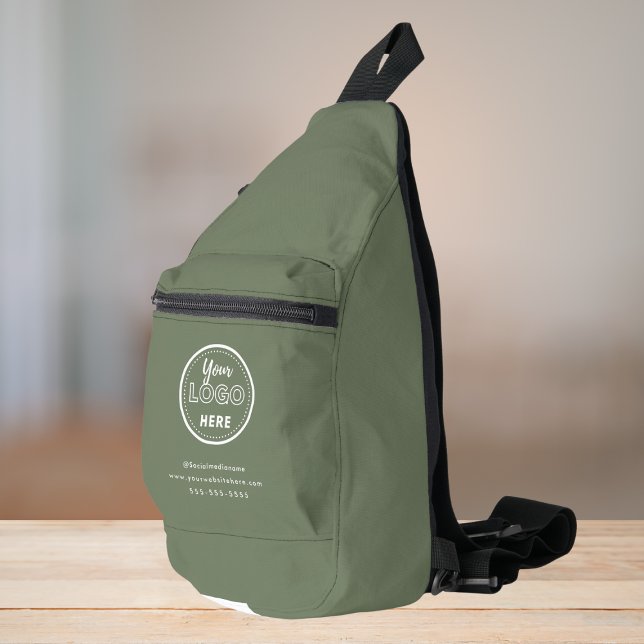 Professional Branding Minimalist Logo Sage Green Sling Bag (Creator Uploaded)