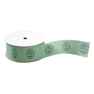 Professional Branding Minimalist Mint Green Logo Grosgrain Ribbon