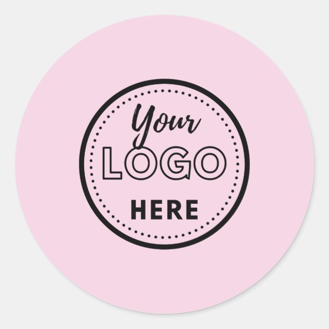 Professional Branding Minimalist Pink Promo Logo Classic Round Sticker (Front)