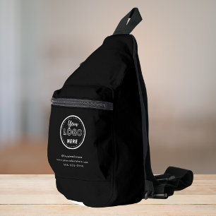 Professional Branding Minimalist Promo Logo Black Sling Bag
