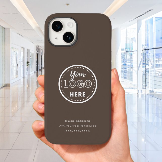 Professional Branding Minimalist Promo Logo Brown Case-Mate iPhone Case (Creator Uploaded)
