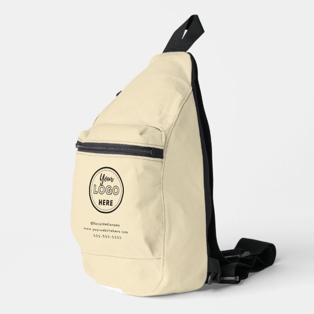 Professional Branding Minimalist Promo Logo Groovy Sling Bag (Right Corner)