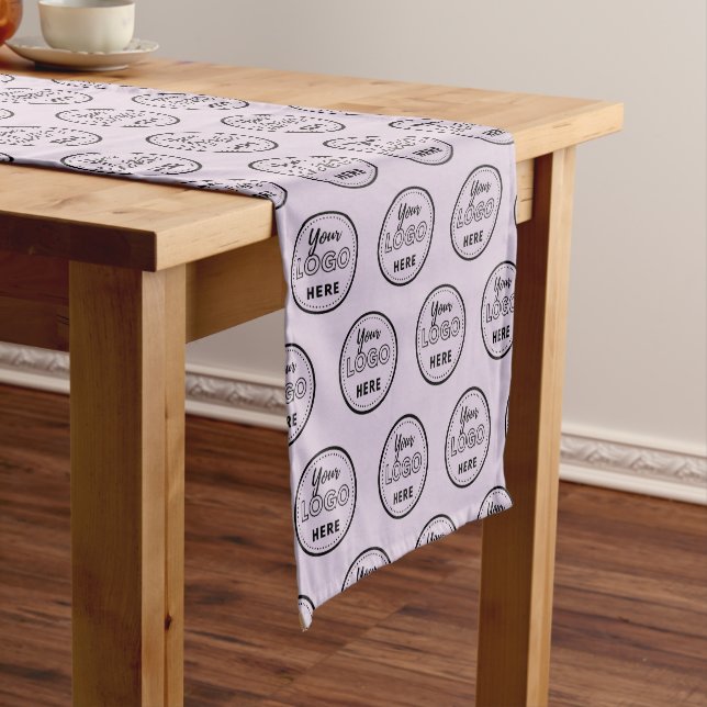 Professional Branding Minimalist Promo Logo Purple Short Table Runner (In Situ)