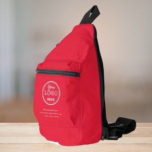 Professional Branding Minimalist Promo Logo Red Sling Bag