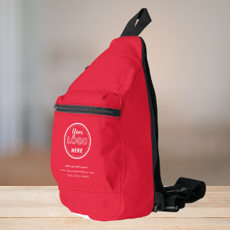 Professional Branding Minimalist Promo Logo Red Sling Bag