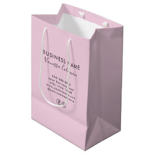Professional Branding Minimalist Script Pink Medium Gift Bag