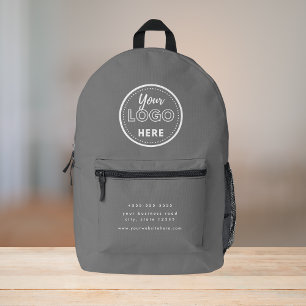 Professional Branding Modern Grey Promo Logo Printed Backpack