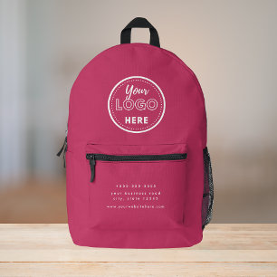 Professional Branding Modern Hot Pink Promo Logo Printed Backpack