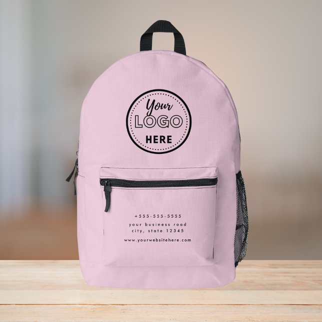 Professional Branding Modern Pink Promo Logo Printed Backpack (Creator Uploaded)