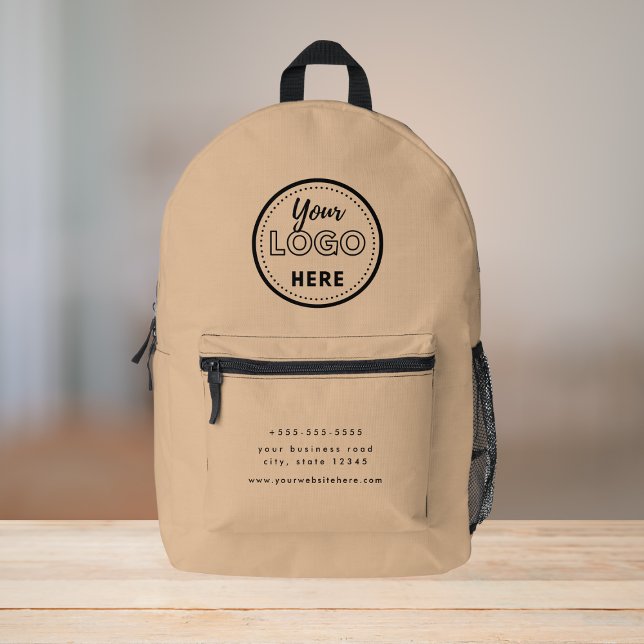 Professional Branding Modern Rustic Promo Logo Printed Backpack (Creator Uploaded)