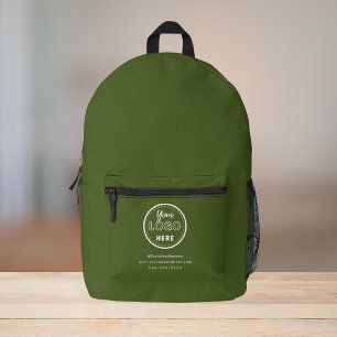 Professional Branding Moss Green Promo Logo Printed Backpack
