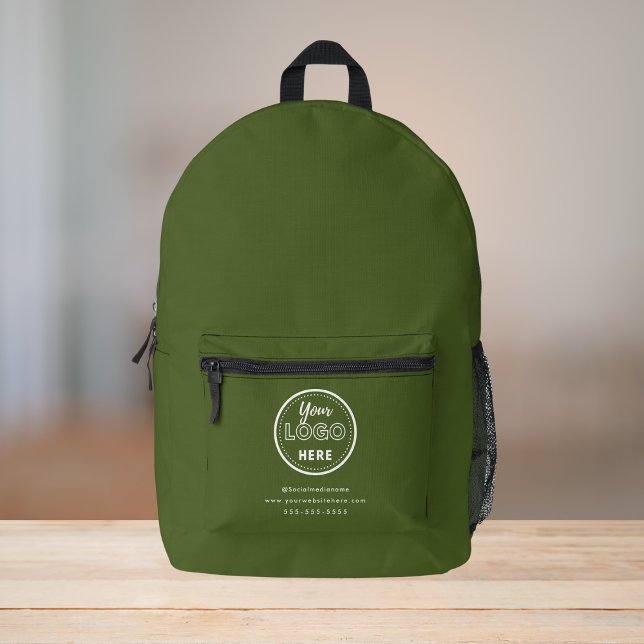 Professional Branding Moss Green Promo Logo Printed Backpack (Creator Uploaded)