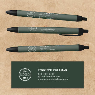 Professional Branding Promo Logo Forest Green Black Ink Pen