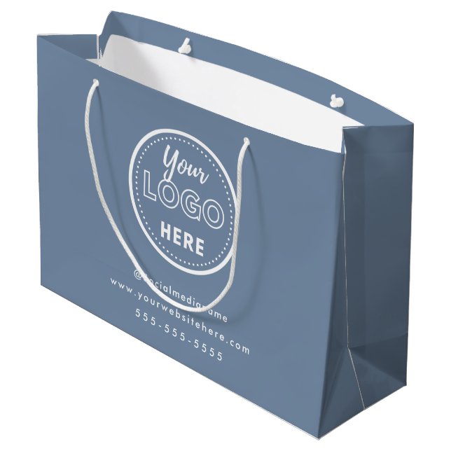 Professional Branding Promotional Logo Periwinkle Large Gift Bag (Back Angled)