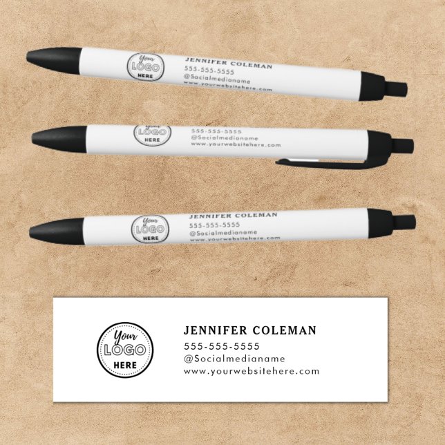 Professional Branding Promotional Logo White Black Ink Pen (Creator Uploaded)