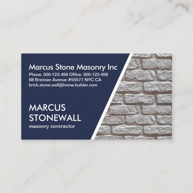 Professional Brick Layer Building Business Card (Front)