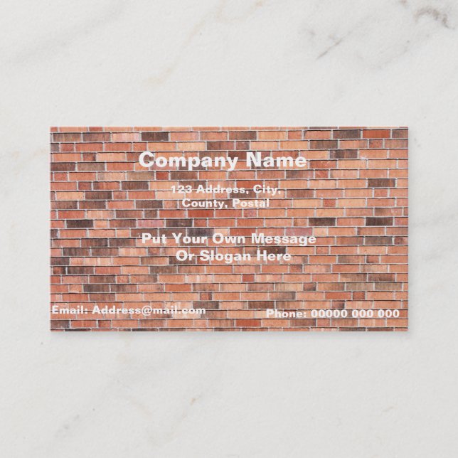 Professional Brick Wall Business Card (Front)