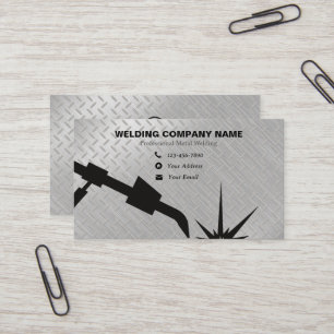 Professional  Bright Shiny Metal Silver Welding  Business Card