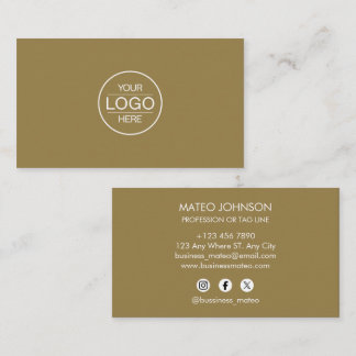 Professional Brown Add your Logo Business Card