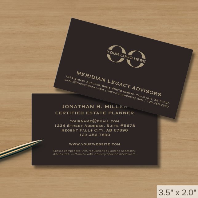 Professional Brown and Gold Logo Business Card (Creator Uploaded)