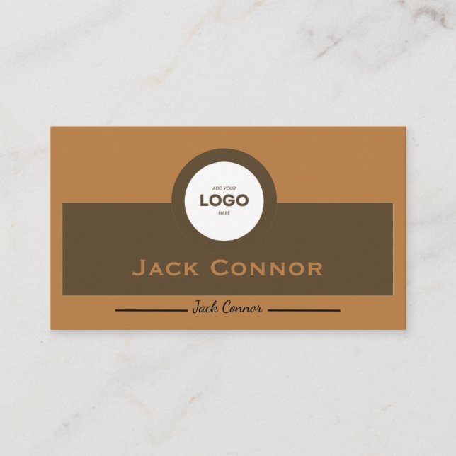Professional Brown and Ochre Two-Tone Business Car Card (Front)