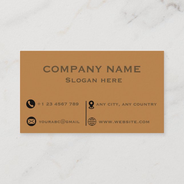 Professional Brown and Ochre Two-ToneBusiness Card (Back)