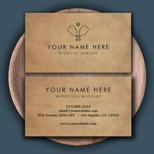 professional Brown Pickleball Business Card 