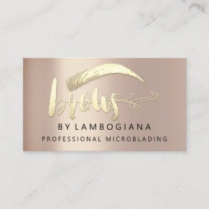 Professional Brows Gold Grey Logo Social Media FB  Business Card