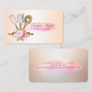 Professional Brush Stroke Bakery Pastry Tools Business Card