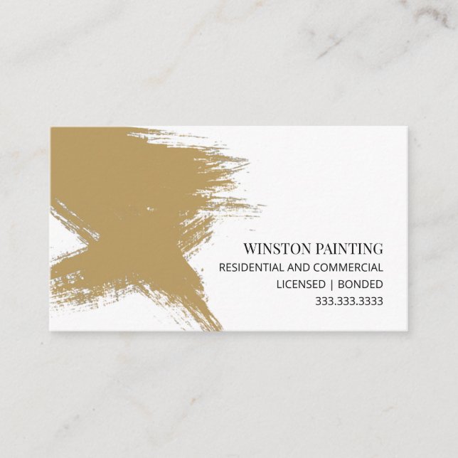 Professional Brush Stroke House Painter Business Card (Front)