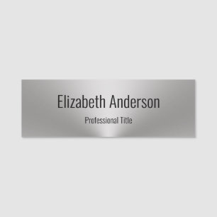 Professional Brushed Metal Look Name and Title Tag