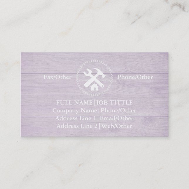 Professional Builder Carpenter Tools  Business Card (Front)