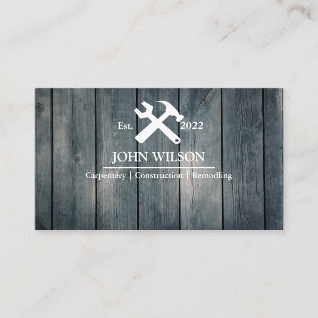 Professional Builder Carpenter Tools Woodworking B Business Card (Front)