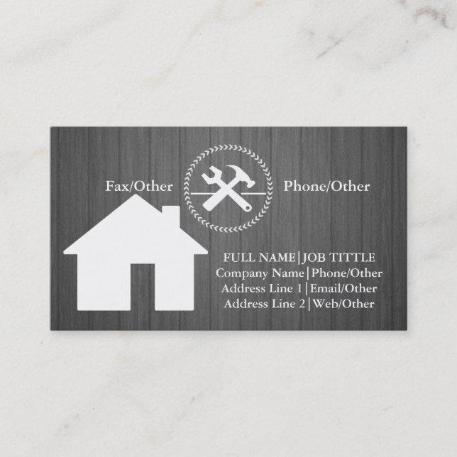 Professional Builder Carpenter Tools Woodworking Business Card (Front)